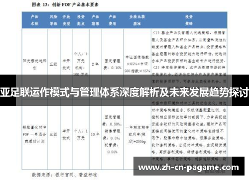 亚足联运作模式与管理体系深度解析及未来发展趋势探讨