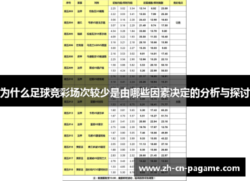 为什么足球竞彩场次较少是由哪些因素决定的分析与探讨
